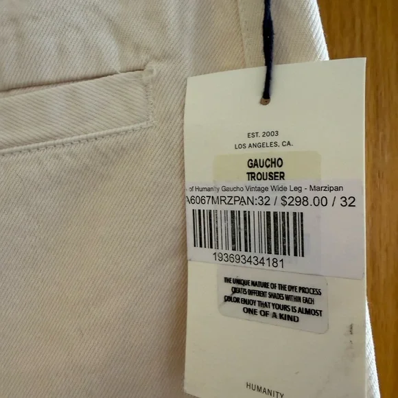 Citizens of Humanity Gaucho jeans trouser cream 32 NWT